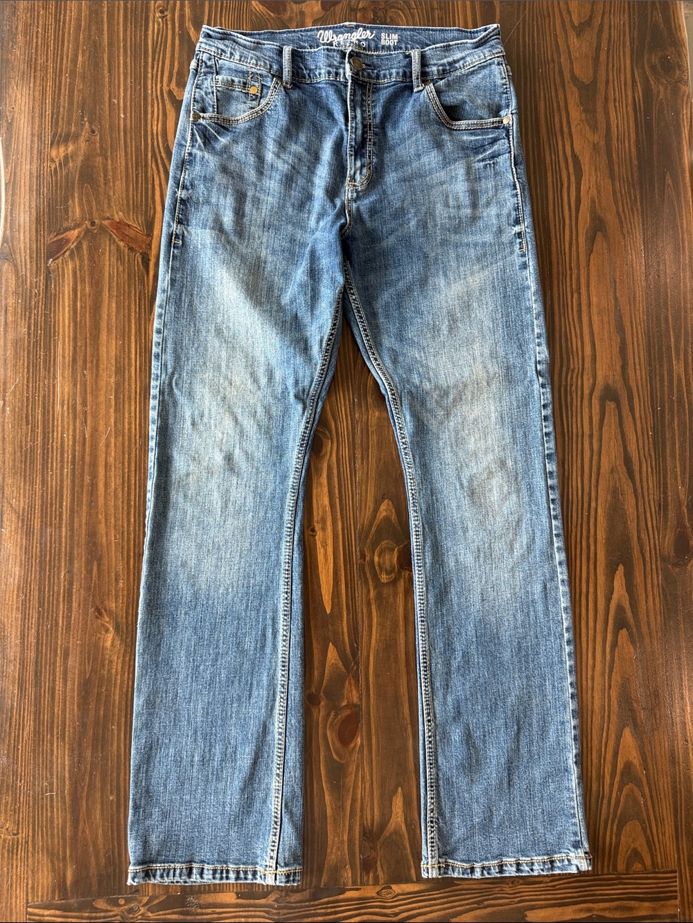 Wrangler 33x34 Retro Slim Boot Bootcut Men’s Blue Jeans